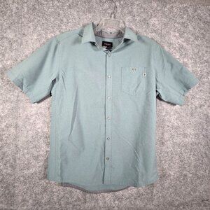 MARMOT Men’s Aerobora Short Sleeve Shirt Button Front Blue Size Large Gorpcore